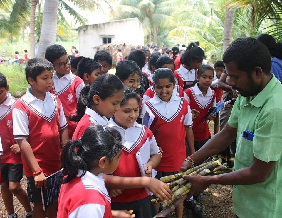Akshara students on a field trip